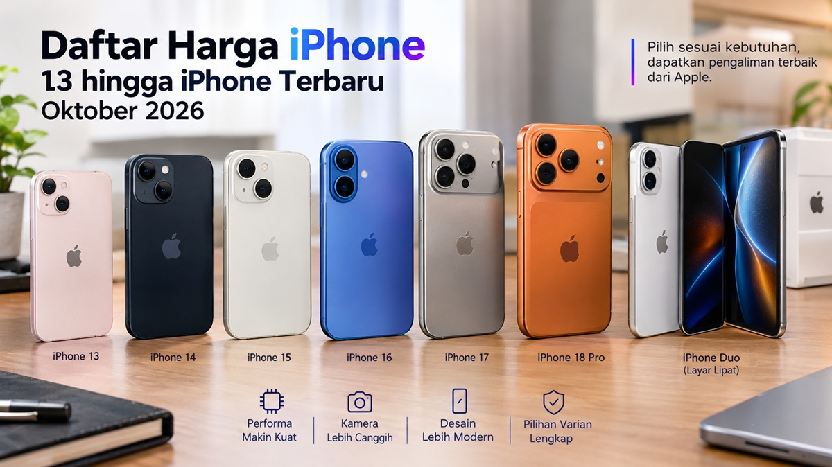Daftar Harga iPhone 13 hingga iPhone Terbaru Oktober 2026, Simak Pilihan Model dan Spesifikasinya
