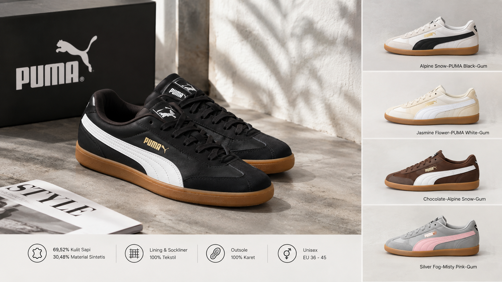 PUMA Tackle Unisex, Sneaker Retro Low-Profile dengan Harga Rp1,1 Jutaan