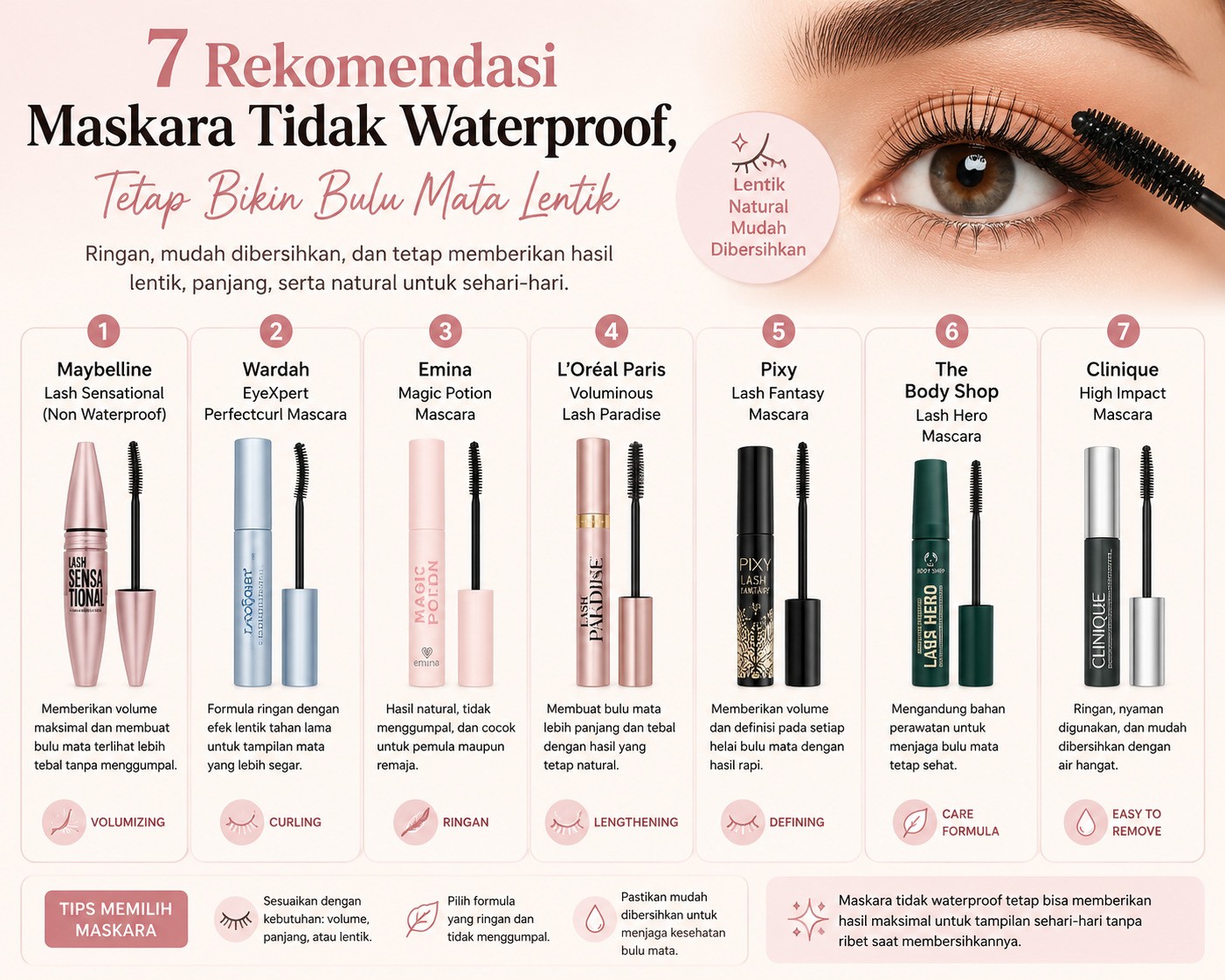     Rahasia Bulu Mata Cetar! Ini 7 Maskara Non Waterproof yang Patut Dicoba