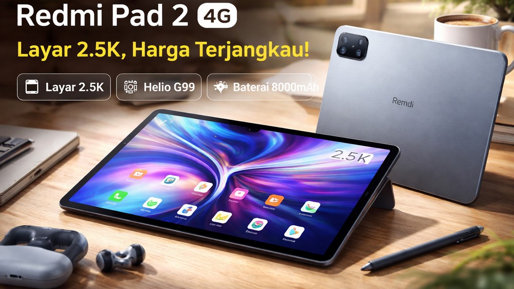 Tablet Murah Rasa Premium! Redmi Pad 2 4G Hadir dengan Layar 2.5K dan Harga Terjangkau