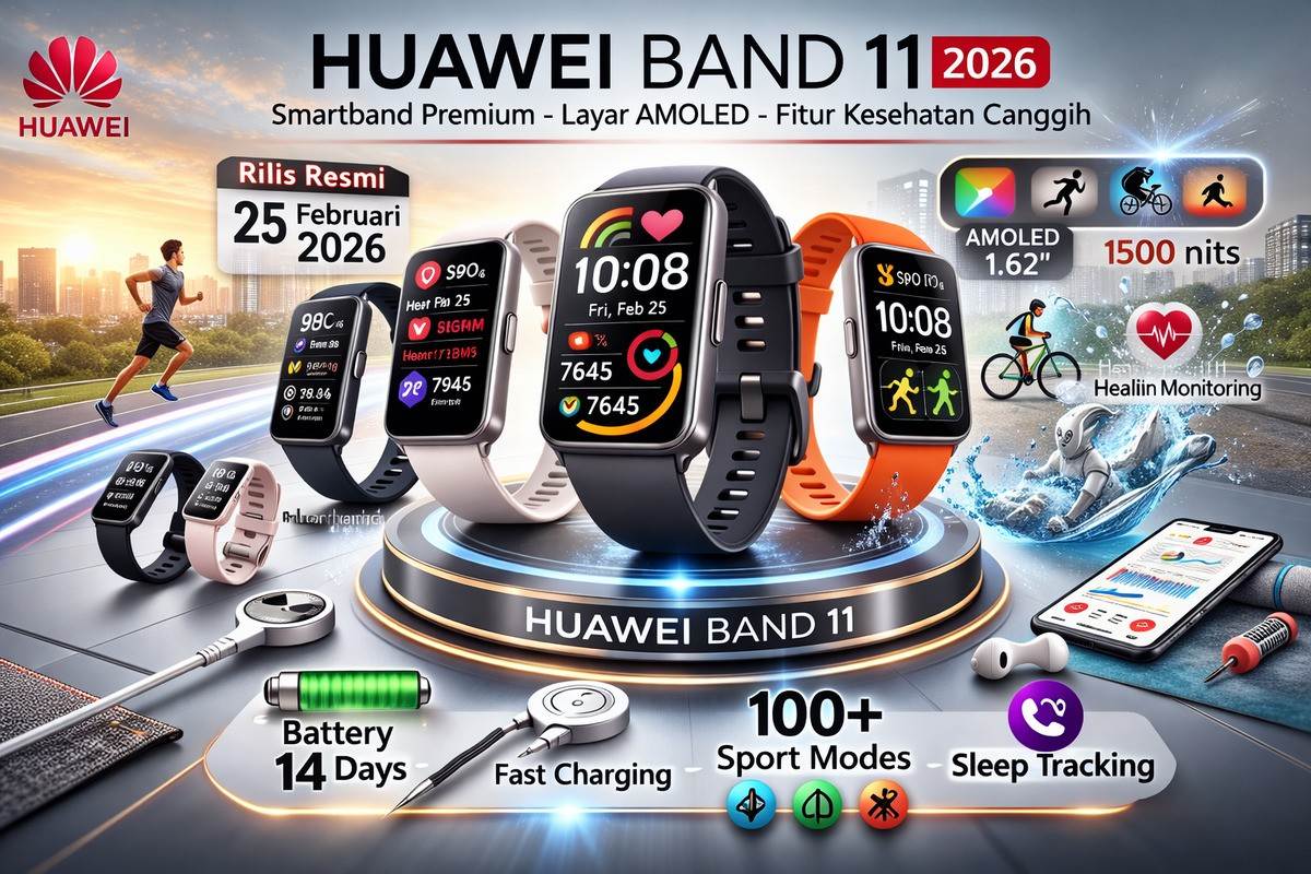 Smartband Tipis dengan Teknologi Modern, Huawei Band 11 2026 Meluncur