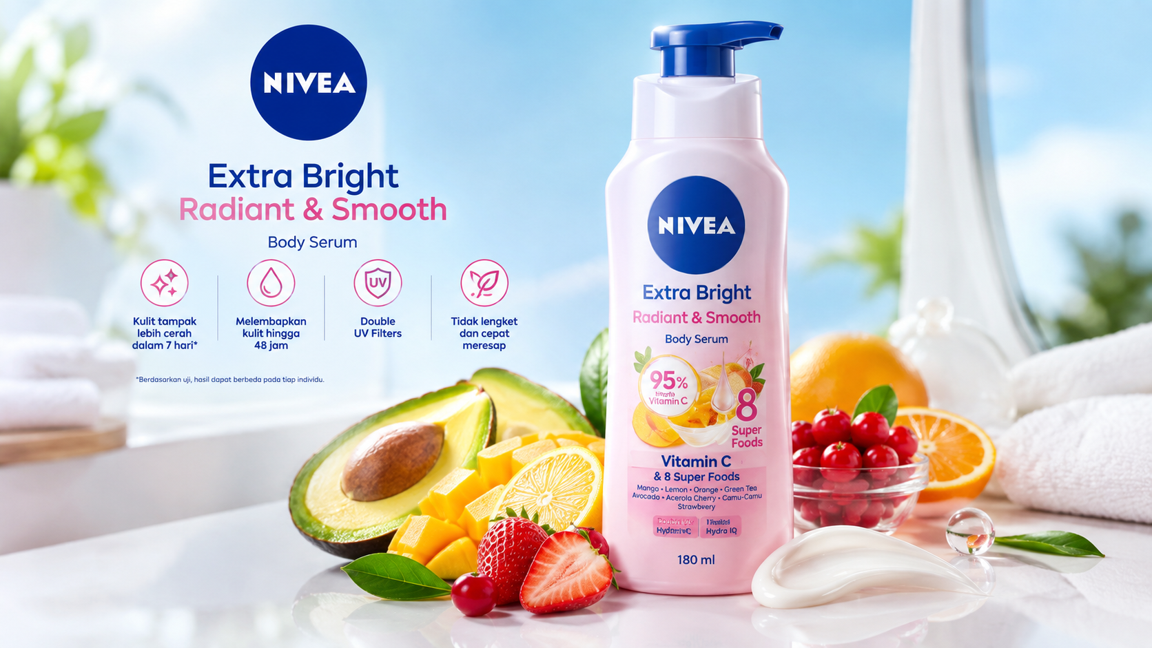 NIVEA Extra Bright Radiant & Smooth Hadir dengan 95% Purity Vitamin C