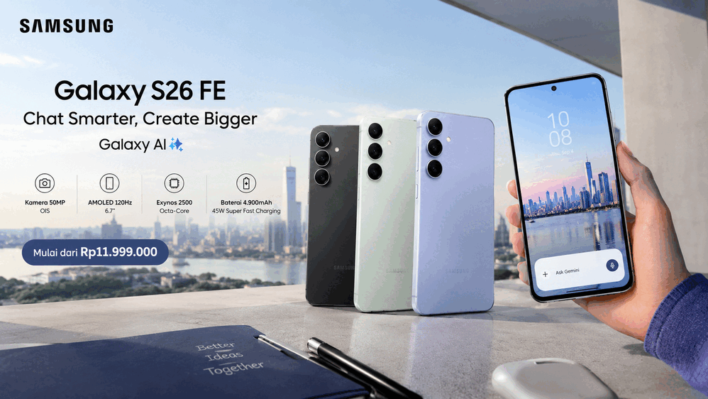 Samsung Galaxy S26 FE Resmi Hadir di Indonesia, Bawa Kamera 50MP dan Galaxy AI