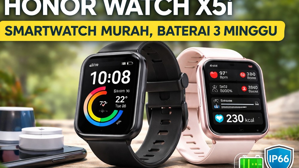 Honor Watch X5i Resmi Dirilis, Smartwatch Murah dengan Baterai Super Tahan Hingga 3 Minggu