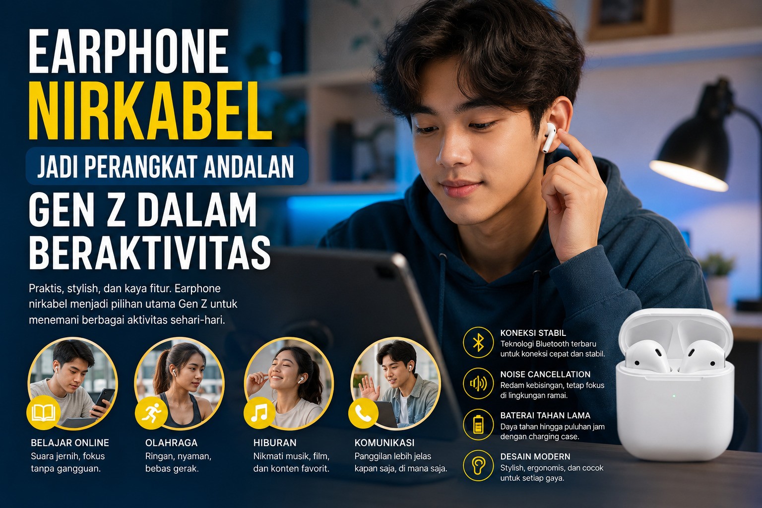 Earphone Nirkabel Jadi Senjata Andalan Gen Z untuk Temani Aktivitas Harian