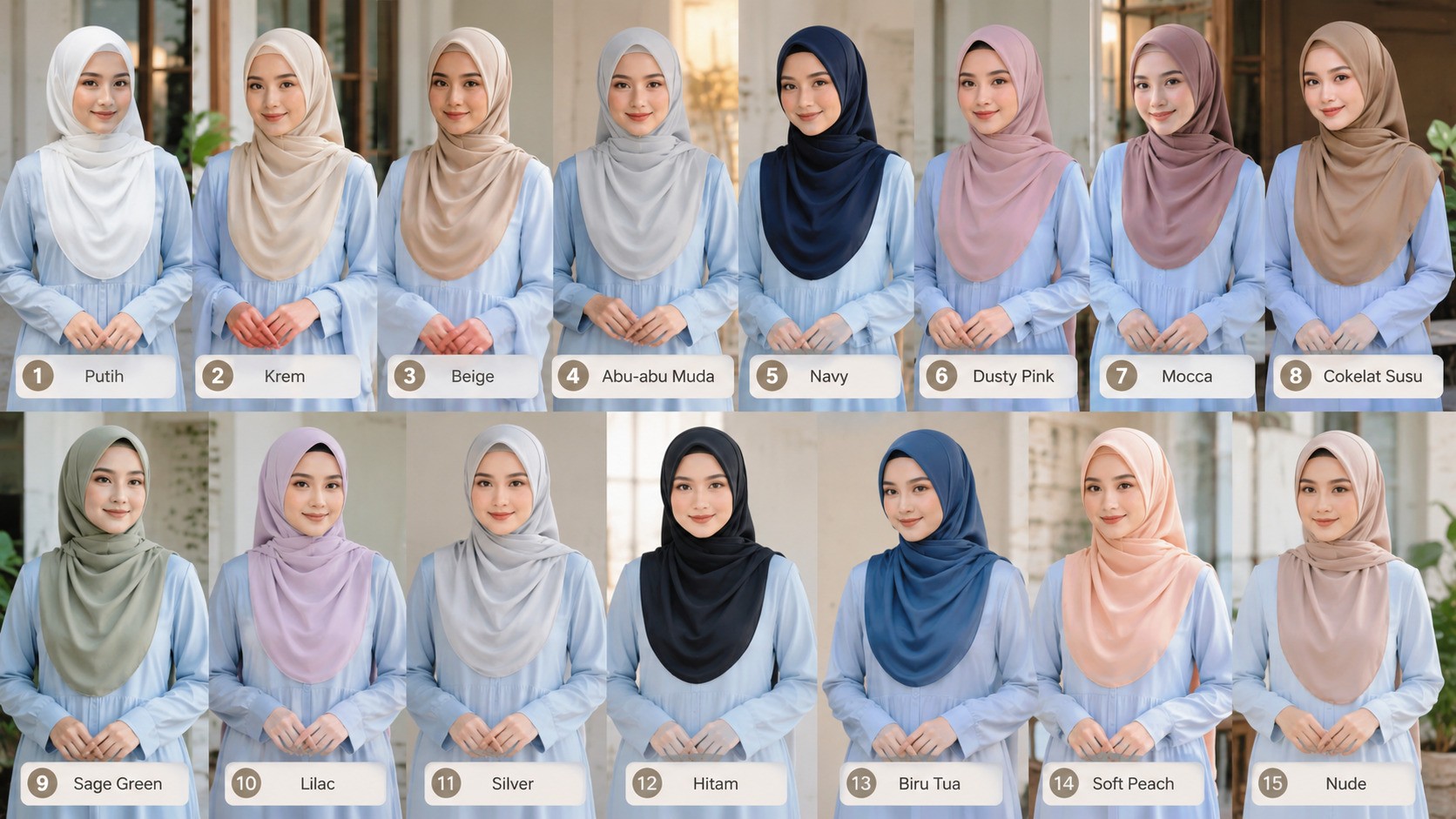 Jangan Salah Pilih! Ini Warna Jilbab Terbaik untuk Dipadukan dengan Baju Biru Muda