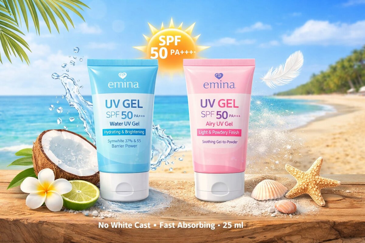 Anti Lengket & Super Nyaman, Emina Rilis UV Gel SPF 50, Ringan Dipakai Seharian Tanpa White Cast