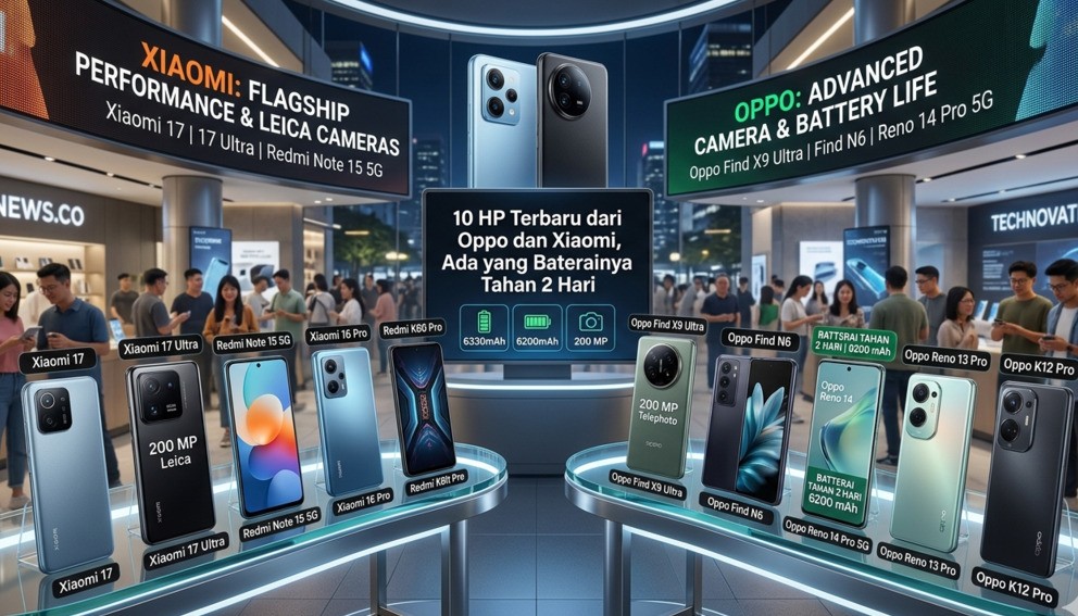 10 HP Terbaru dari Oppo dan Xiaomi, Ada yang Baterainya Tahan 2 Hari