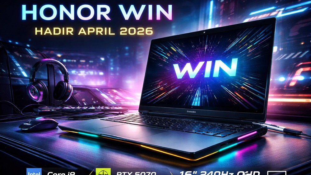 Laptop Gaming Honor WIN Hadir April 2026, Siap Tantang ROG dan Legion