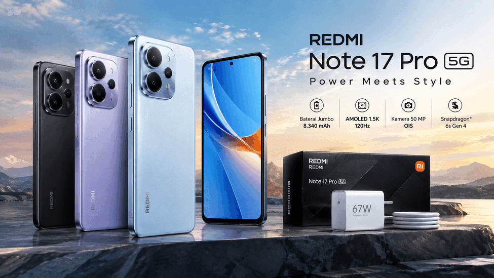 REDMI Note 17 Pro 5G Resmi Hadir, Bawa Baterai 8.340 mAh dan Layar AMOLED 1.5K