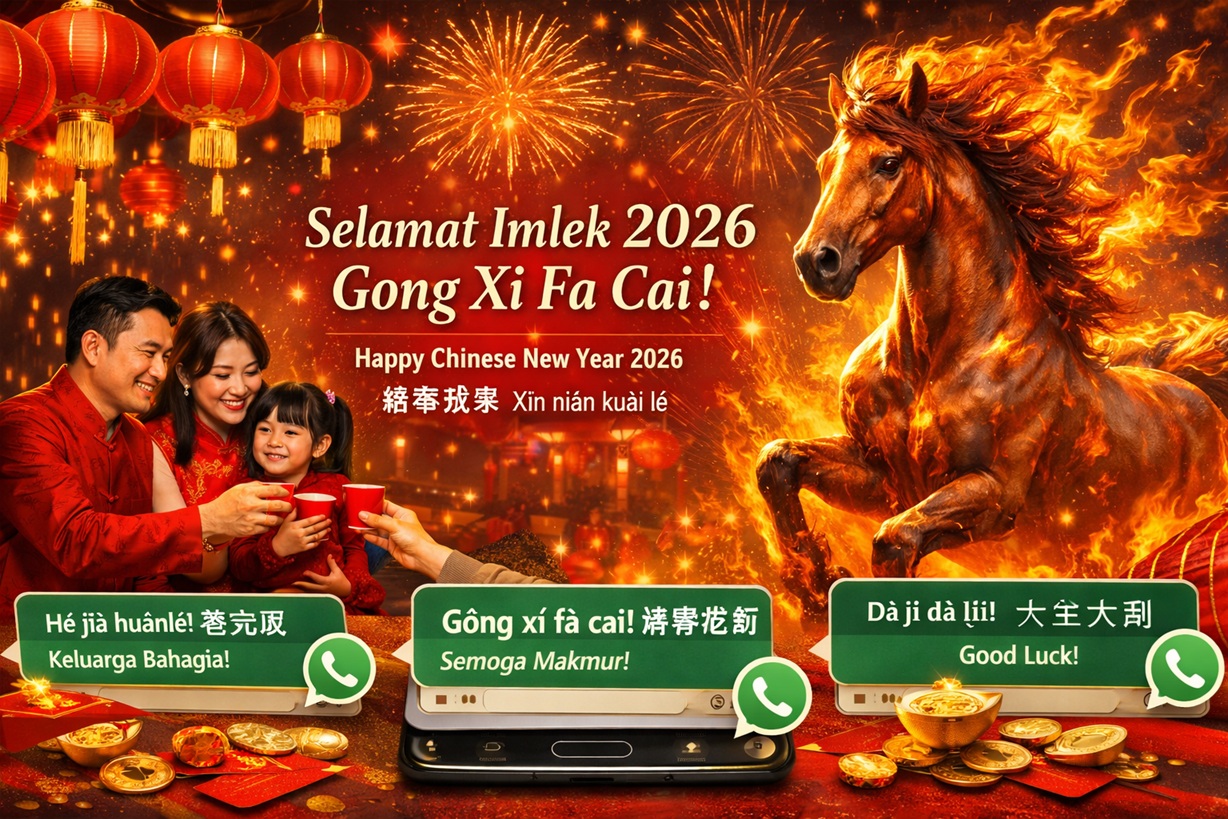 Kumpulan Ucapan Selamat Imlek 2026 Tahun Kuda Api untuk Status WhatsApp