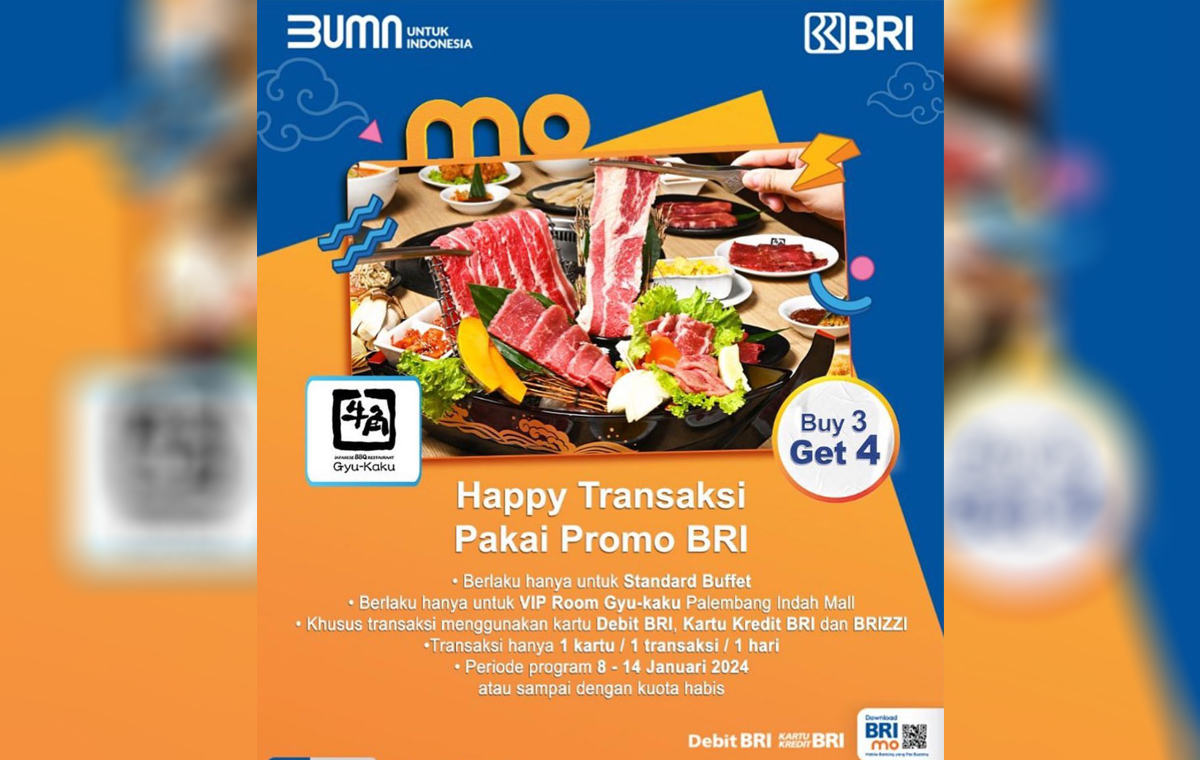 Nikmati Promo 'Buy 3 Get 4' di Gyu-Kaku dengan Kartu BRI