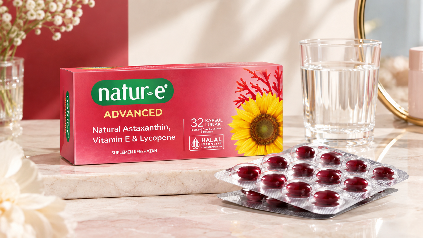 Natur-E Advanced Soft Capsule, Suplemen Vitamin E dengan Astaxanthin dan Lycopene