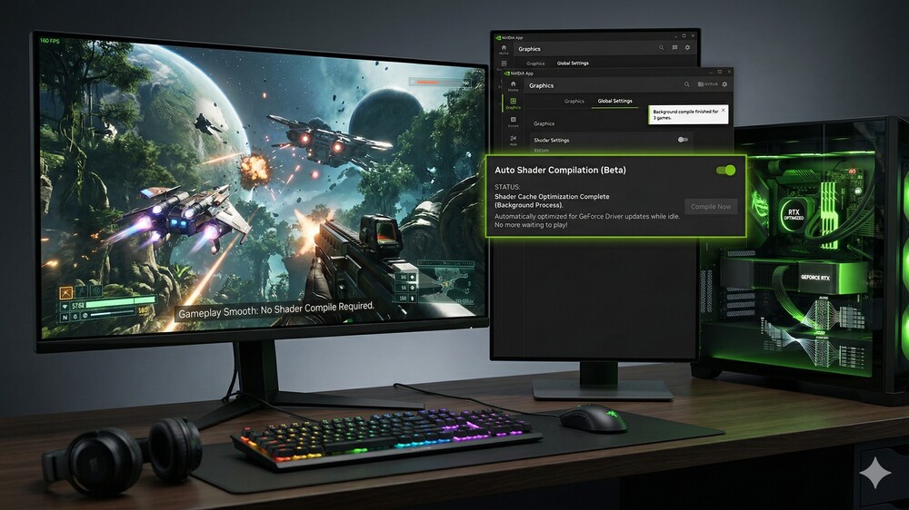 Selamat Tinggal Stuttering! NVIDIA App Hadirkan Fitur Auto Shader Compilation