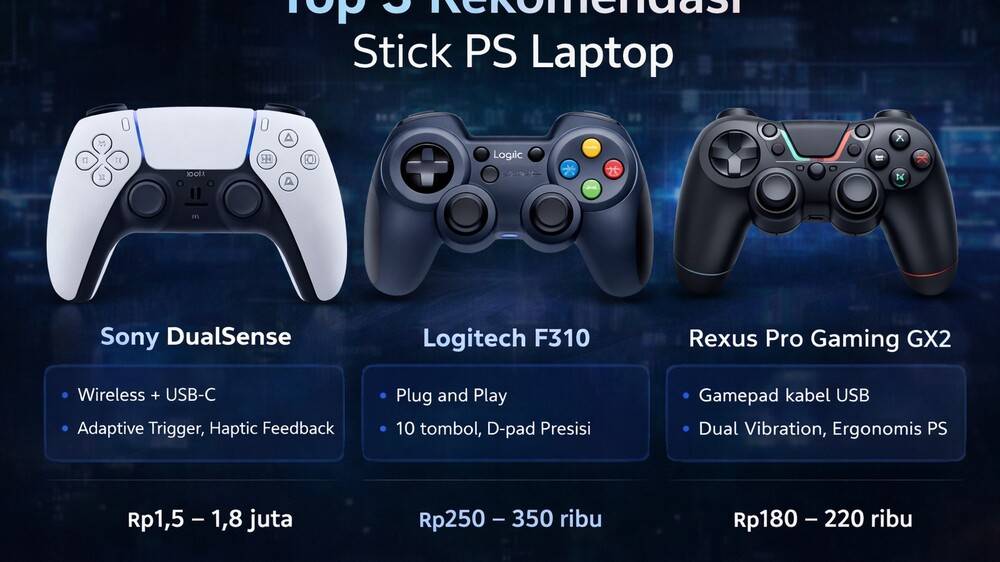 Top 3 Stick PS Laptop Terbaik untuk Game Berat dan Ringan