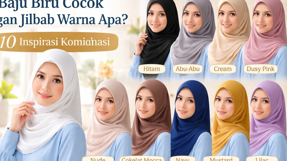 Rekomendasi Warna Hijab yang Cocok untuk Outfit Baju Biru Wanita