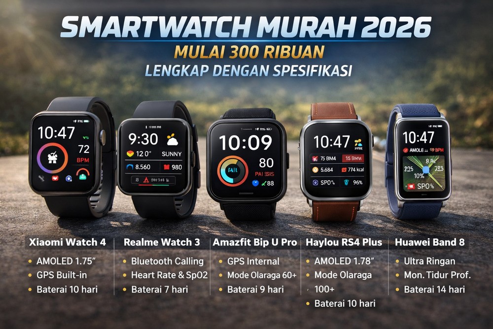 Daftar Smartwatch Budget Friendly Tahun 2026