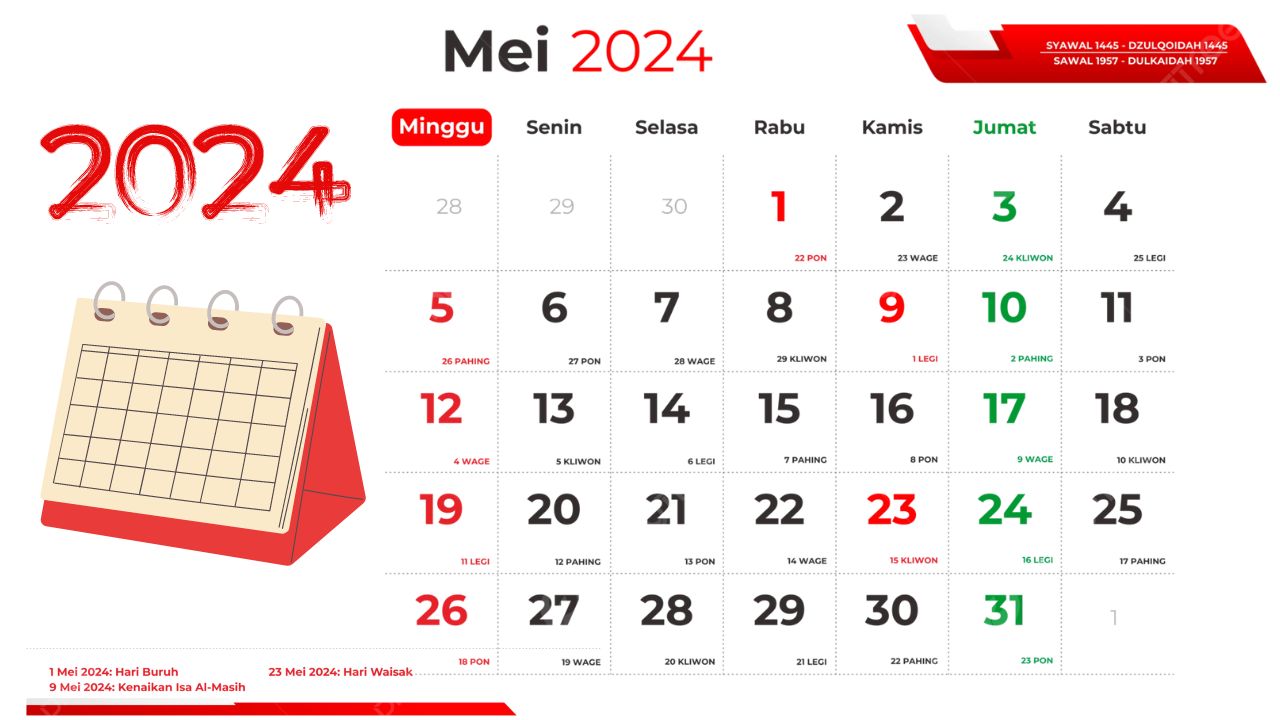 Jadwal Libur Bulan Mei 2024: Siapkan Agenda untuk Menikmati Tanggal Merah! Waktunya Beristirahat Long Weekend