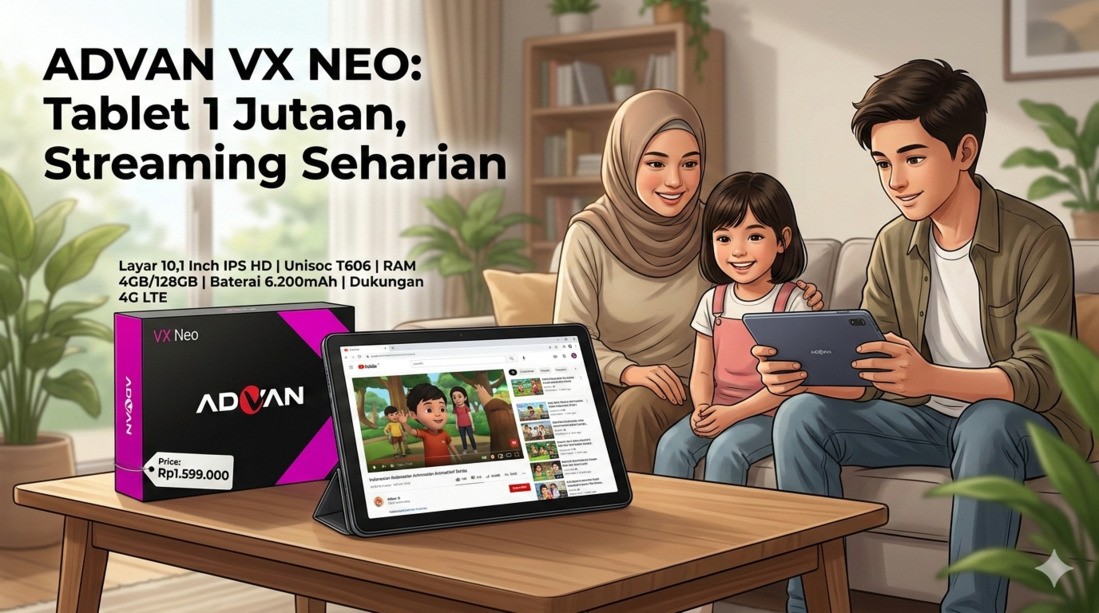 Tablet 1 Jutaan Advan VX Neo Bisa Diajak Streaming Seharian, Serius Cuma Segitu Harganya?
