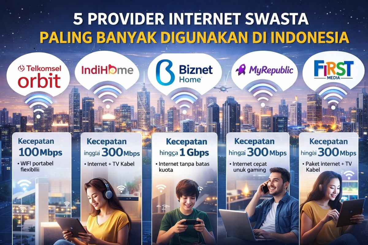 5 Provider Internet Swasta Terpopuler di Indonesia, Nomor 3 Paling Ngebut