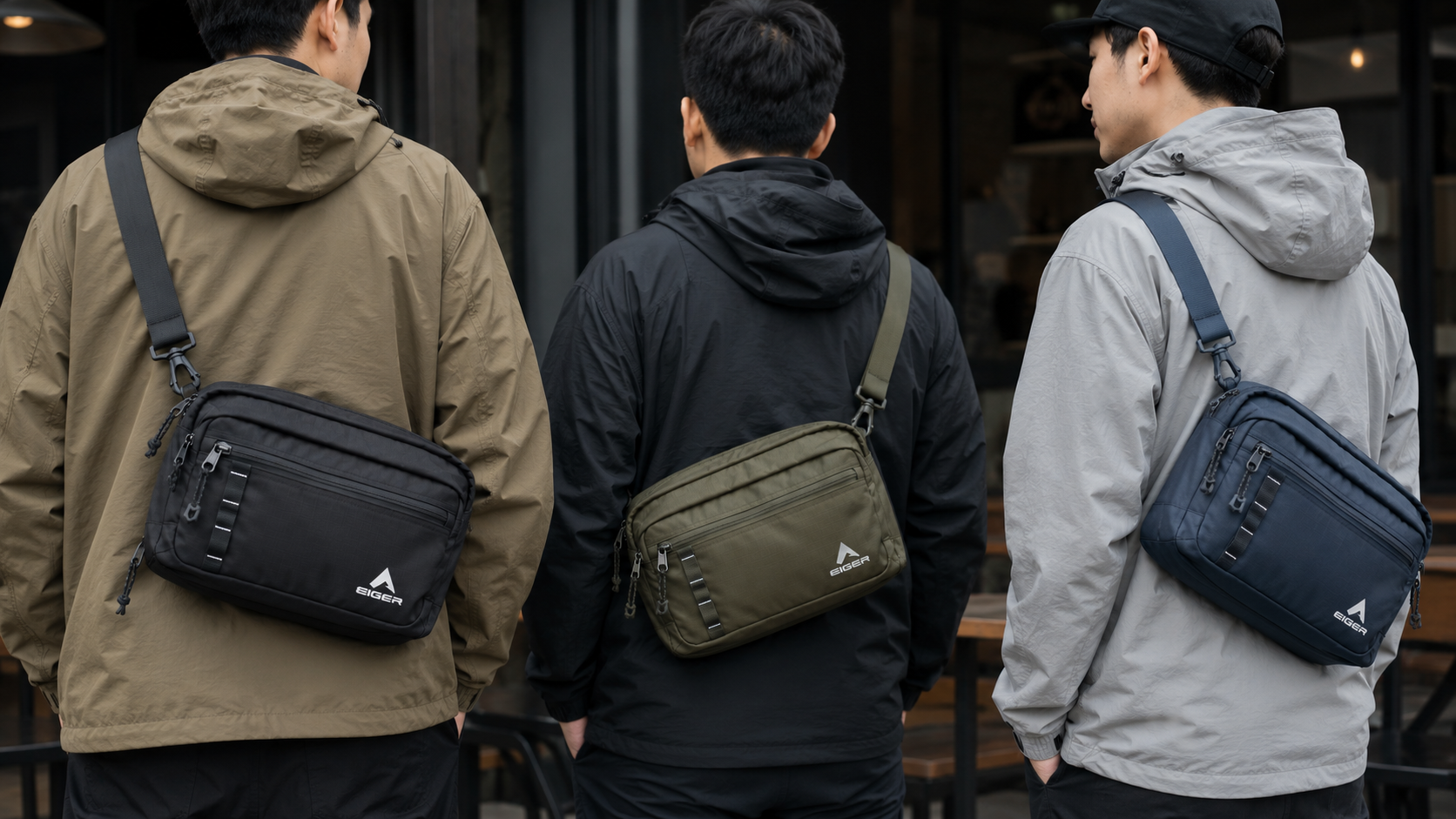 EIGER Safeguard Shoulder Bag 1A, Tas Pria Ringkas dengan Organizer Internal