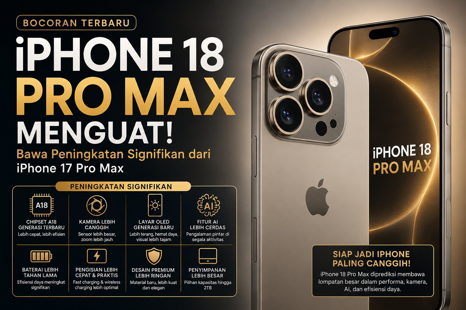 Bocoran iPhone 18 Pro Max Makin Kuat, Apple Siapkan Lompatan Teknologi Terbesar!