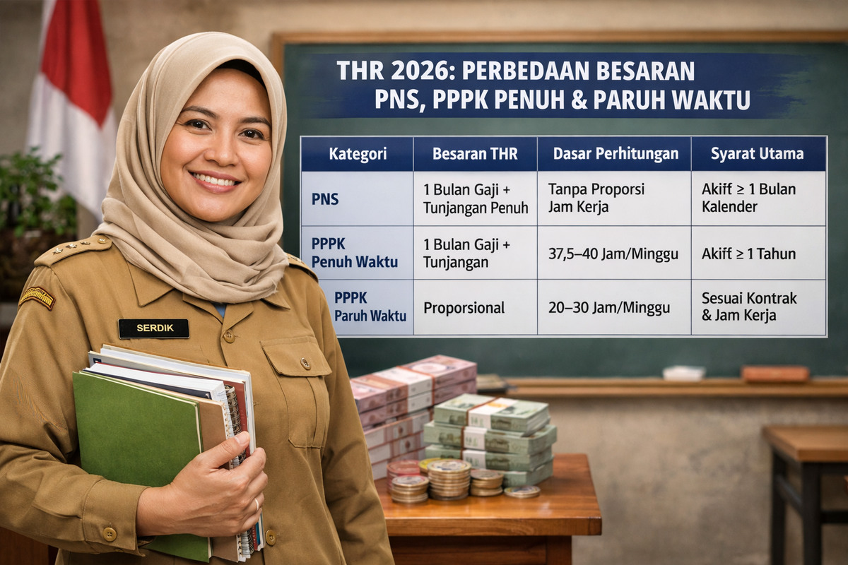 Perbedaan THR, PNS, dan Paruh Waktu Cair Maret 2026