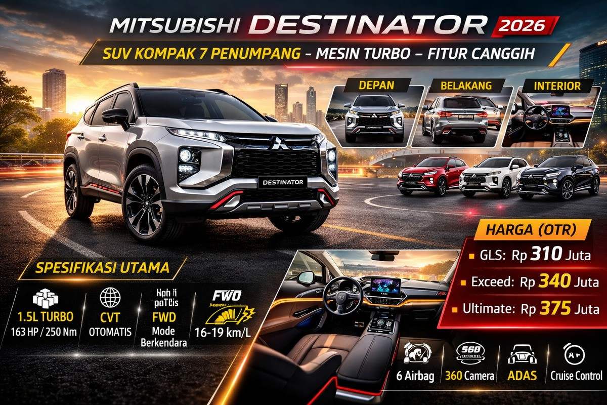 Mesin Turbo, Fitur Lengkap! Mitsubishi Destinator Jadi Rival Serius di Segmen SUV
