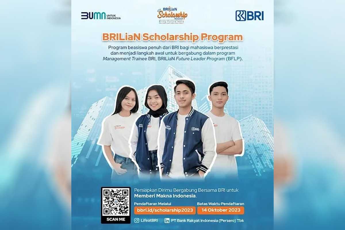 BRILiaN Scholarship, Beasiswa BRI dengan Manfaat Lengkap untuk Mahasiswa Berprestasi