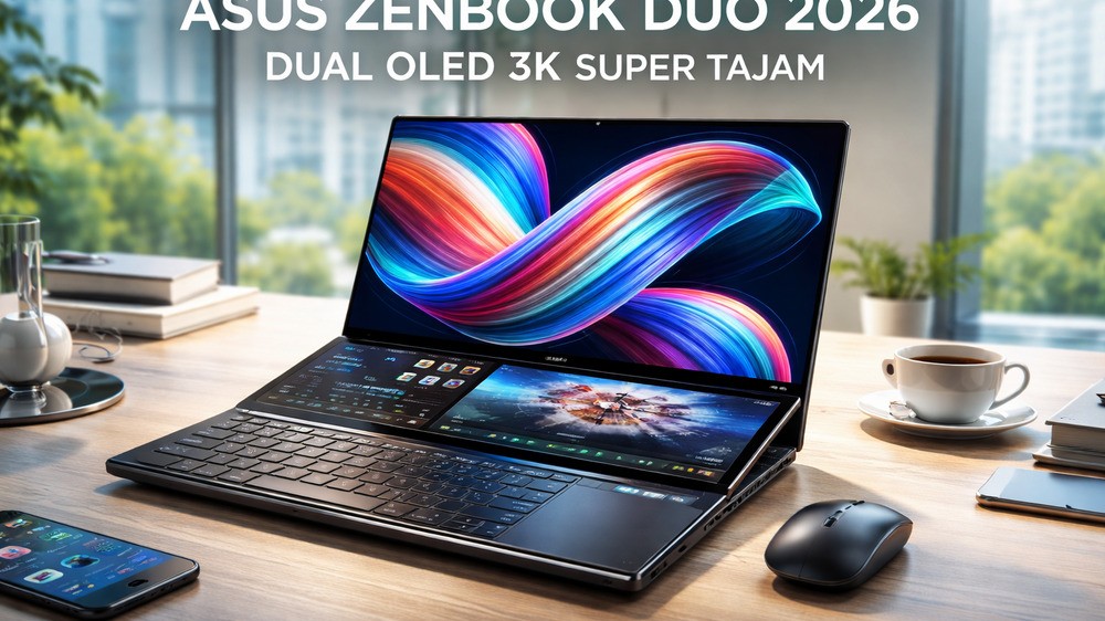 Rekomendasi Laptop 2026: ASUS Zenbook DUO Hadirkan Dua Layar OLED 3K Super Tajam