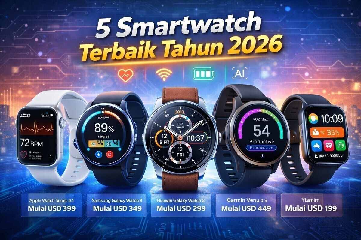 5 Smartwatch Terbaik Tahun 2026 Lengkap dengan Harga dan Spesifikasi