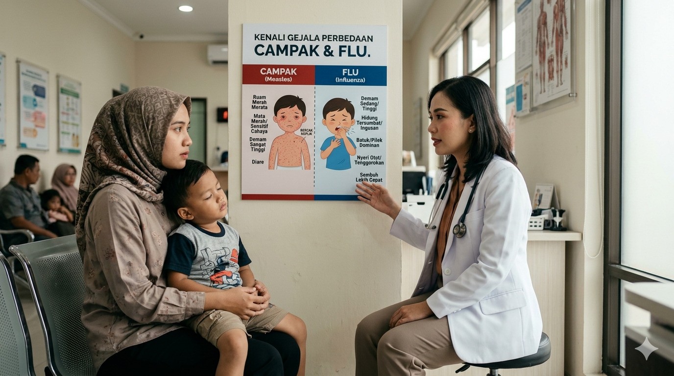 Waspada Bintik Merah! Jangan Sampai Keliru Mengira Campak Sebagai Flu Biasa.