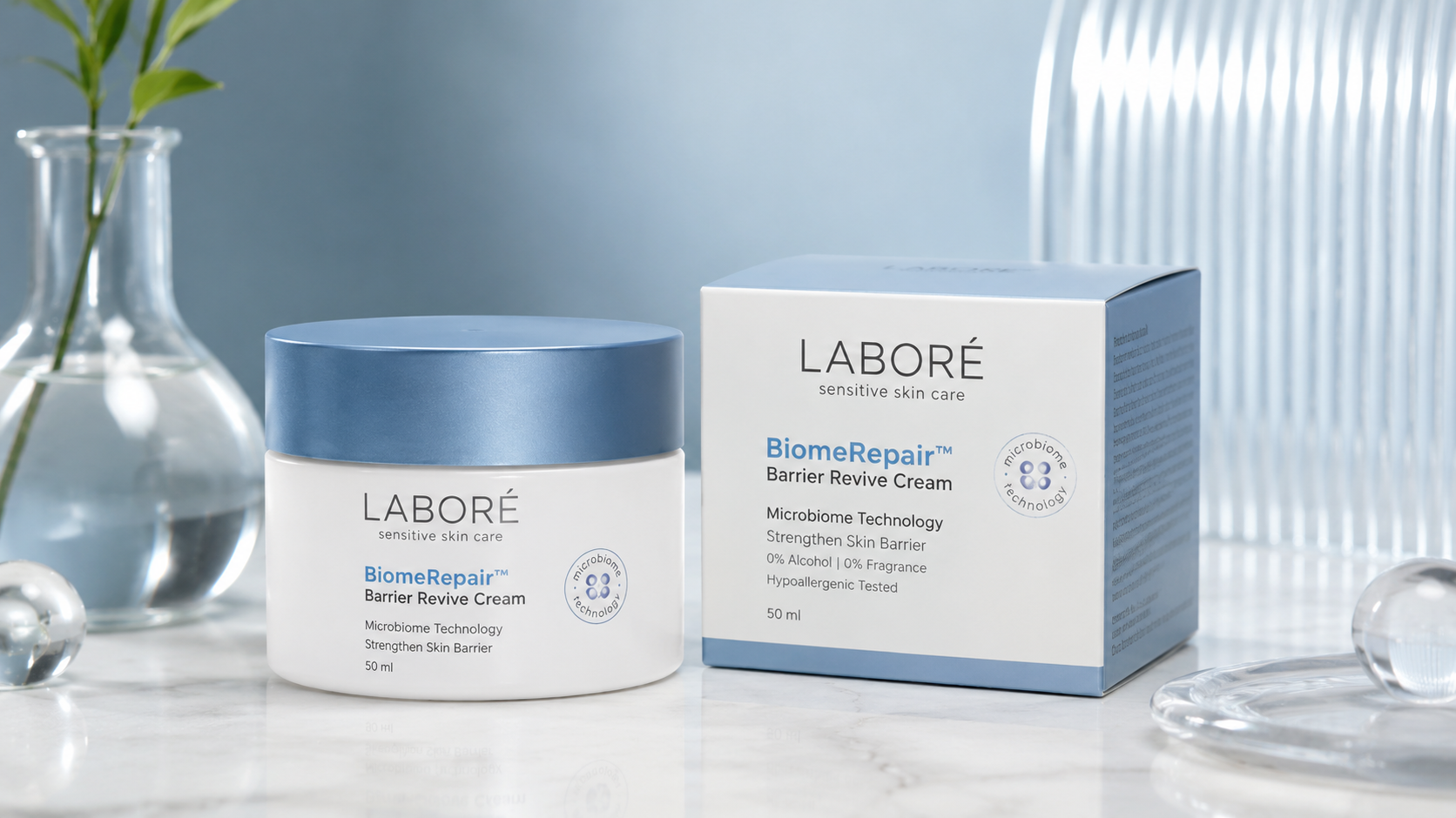 LABORÉ BiomeRepair Barrier Revive Cream, Pelembap Kulit Sensitif dengan Formula Microbiome