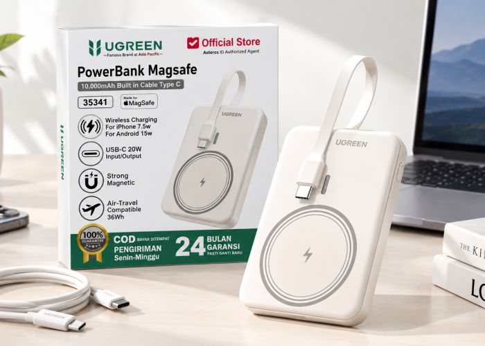 UGREEN Power Bank MagSafe 5.000mAh, Praktis Dibawa untuk Aktivitas Harian