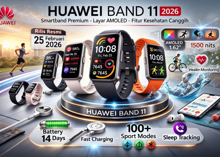 Smartband Tipis dengan Teknologi Modern, Huawei Band 11 2026 Meluncur