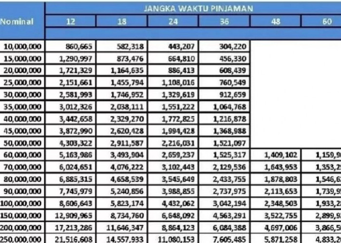 TERBARU! Ini Tabel Angsuran KUR BRI 2024 Plafon Rp200 Juta, Cicilian Cuma Rp 3 Jutaan, Ini Syaratnya