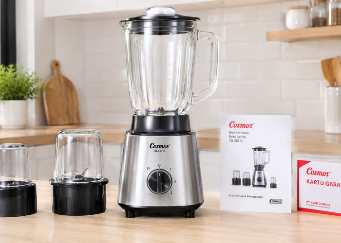 Cosmos CB-282 G 2 Liter, Blender Kaca Beta Series dengan Dry Mill dan Wet Mill