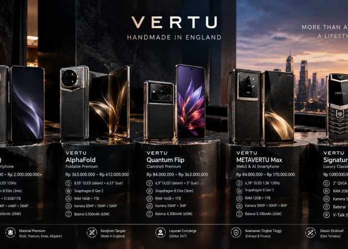 Jajaran HP VERTU 2026, Harga dan Spesifikasi Ponsel Mewah hingga Miliaran Rupiah