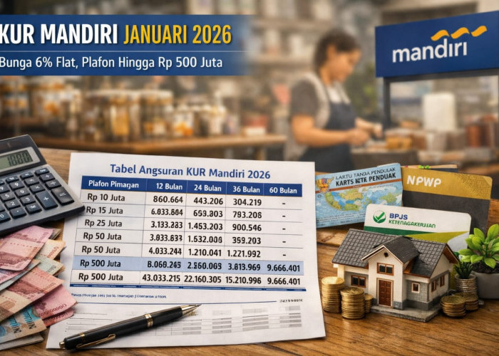 Tabel KUR Mandiri Januari 2026: Bunga 6 Persen, Plafon Hingga Rp500 Juta untuk UMKM Produktif