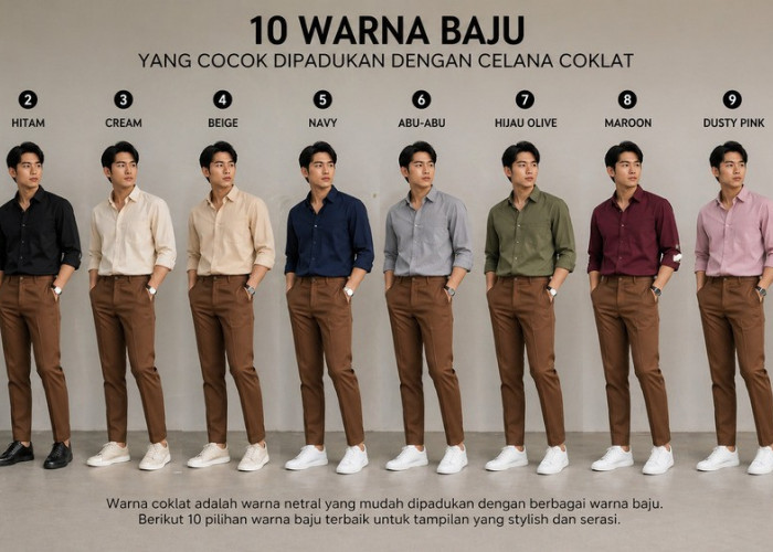 10 Warna Baju yang Paling Cocok Dipadukan dengan Celana Coklat