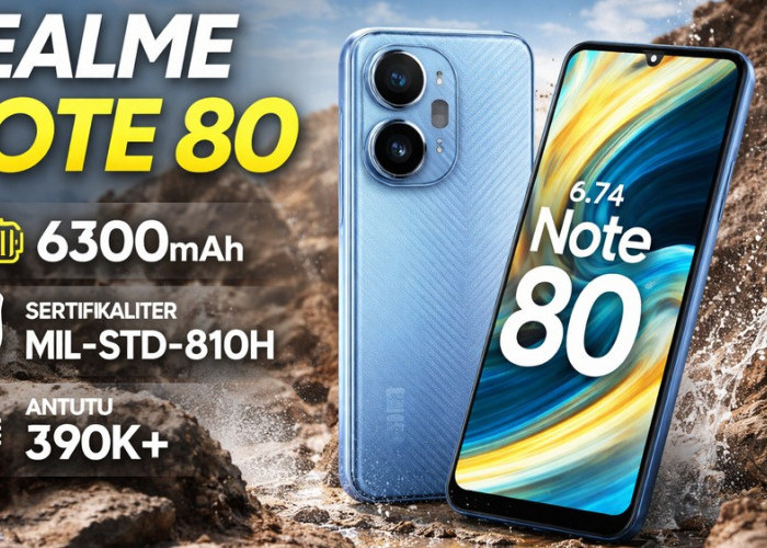 Realme Note 80 Mengguncang Pasar! HP 1 Jutaan dengan Baterai 6300mAh dan Standar Militer