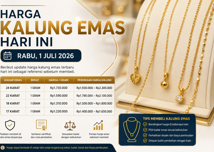 Kalung Emas Rabu Legi: Harga Turun Tipis, Waktunya Borong?