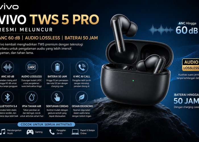    Vivo TWS 5 Pro Resmi Meluncur, ANC 60 dB Siap Bungkam Kebisingan!