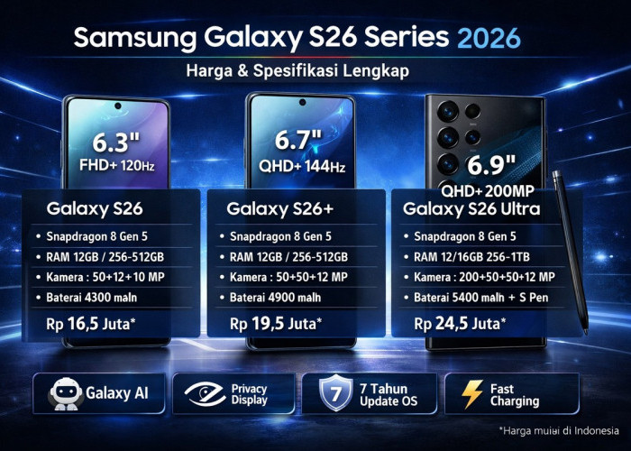 Ini Dia Spesifikasi Lengkap Galaxy S26 Series 2026
