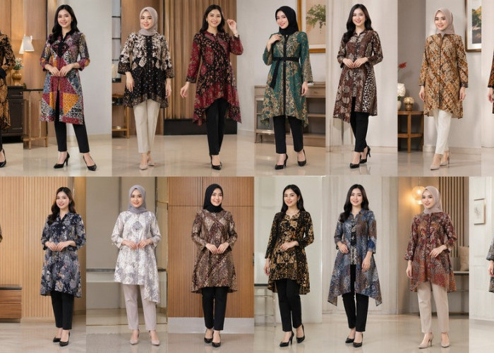 15 Desain Tunik Batik Kantoran yang Cocok untuk Wanita Karier