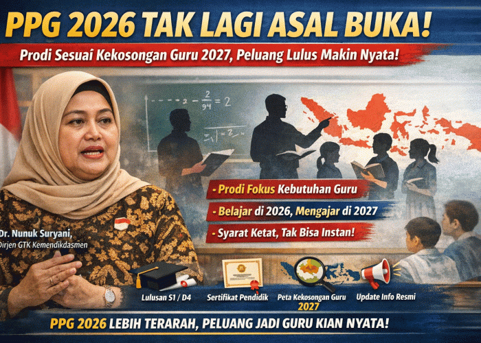 PPG 2026 Tak Lagi Asal Buka! Pemerintah Kunci Prodi Sesuai Kekosongan Guru Nasional, Peluang Lulus Makin Nyata