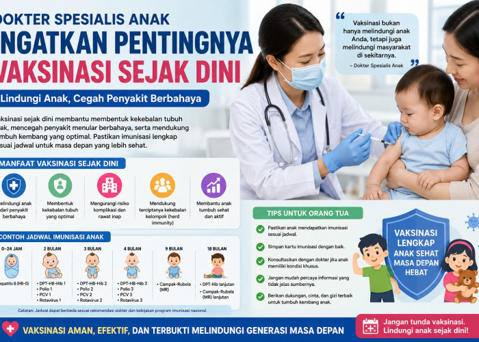 Dokter Anak Tegaskan Vaksinasi Sejak Dini Jadi Tameng Utama Kesehatan Buah Hati