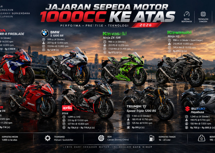 Moge 1000cc Terbaru di Indonesia 2026, Dari Superbik? hingga Hyperbike
