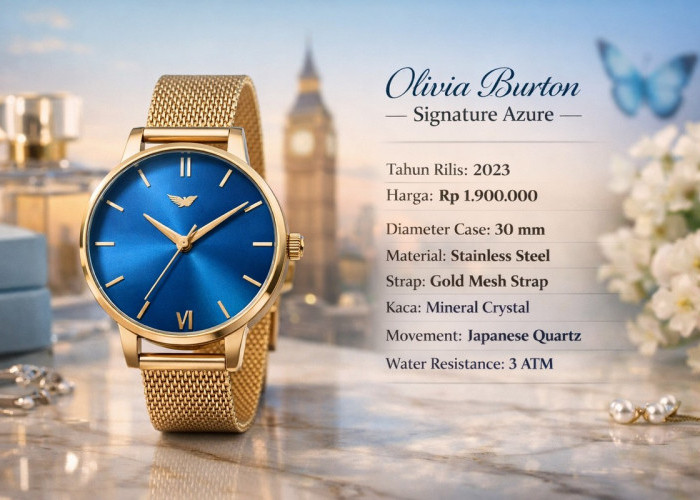 Olivia Burton Signature Azure, Jam Tangan Fashionable dengan Detail Elegan