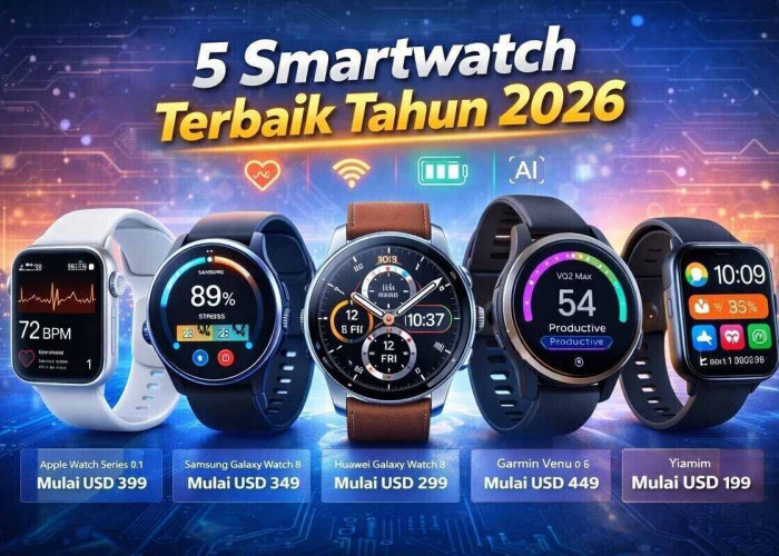5 Smartwatch Terbaik Tahun 2026 Lengkap dengan Harga dan Spesifikasi
